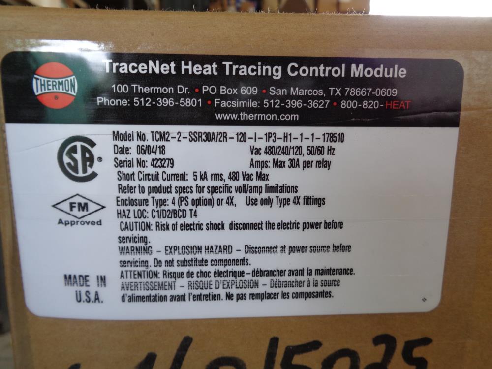 Thermon TraceNet Heat Tracing Control TCM2-2-SSR30A/2R-120-I-1P3-H1-1-1-178510